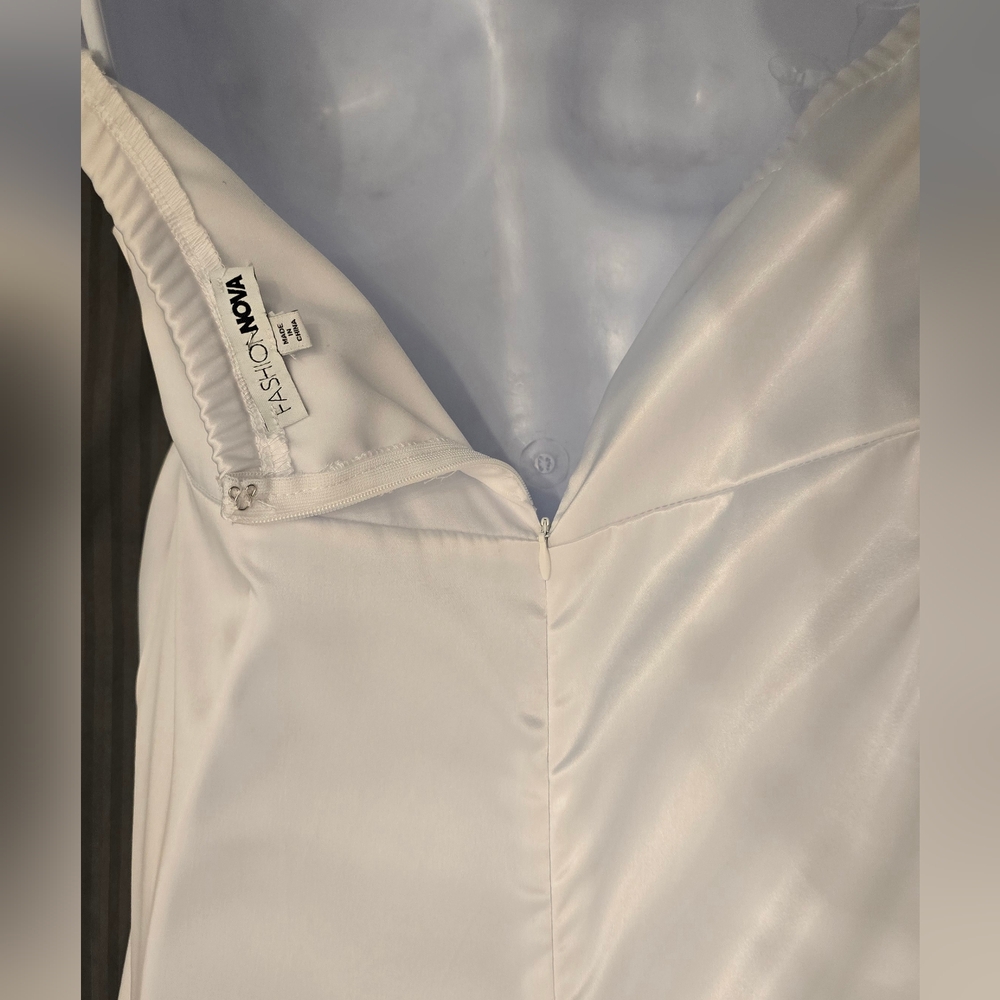 Fashion Nova Naomi Cream Satin Maxi Dress - Picture 6 of 9